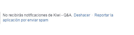 Como desactivar las notificaciones de Kiwi Q&A en Facebook